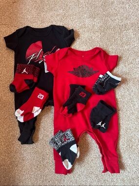 Jordan Baby One-Piece Romper - 2 pack - with 6 pairs of infant socks